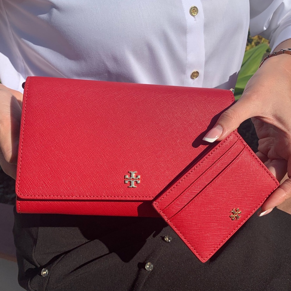 ❤️Tory Burch Emerson Chain Leather Wallet Set❤️ - Picture 3 of 8